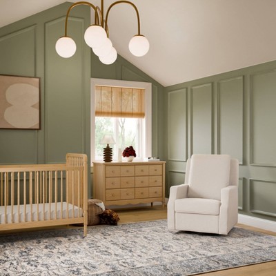 Cream Eco-Weave Swivel Recliner with Wood Base