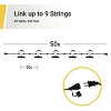 2-Pack 7500 Lumen LED Linkable 50ft String Light with 5 Adjustable Light Heads - 2 of 4