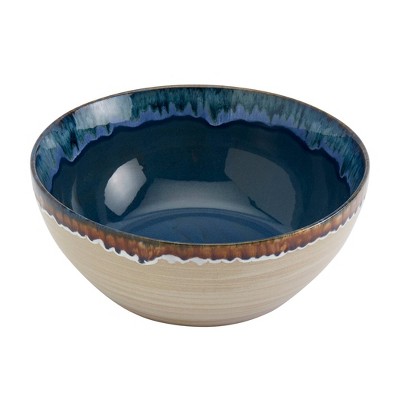 Tuscan Reactive Glaze Ceramic 3-Piece Serving Bowl Set