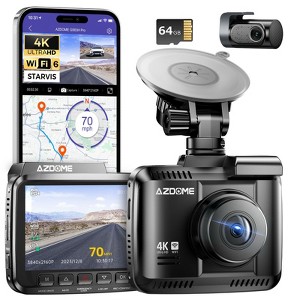 AZDOME 4K Dash Cam Front and Rear, STARVIS Night Vision, UHD 2160P WiFi Dash Camera for Cars with GPS, 170°Wide Angle, 24H Parking Mode (GS63H Pro) - 1 of 4