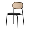 South Shore Set of 2 Hype Rattan Dining Chair Black/Natural: Mid-century Upholstered, Metal Legs, Velvet Seat - 2 of 4