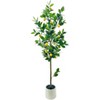 5FT Artificial Lemon Trees Indoor, Faux Planter, Artificial Fake Tree Flower Potted, Artificial Plants for Home Office Wedding Party Gifts - 4 of 4