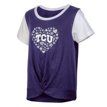NCAA TCU Horned Frogs Girls' White Tie T-Shirt