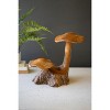 Hand-Carved Teak Mushroom Sculpture – 13.5" Tall Natural Accent by Kalalou - 3 of 3