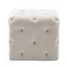 19" Square Pintucked Ottoman - WOVENBYRD - 2 of 4