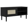 vidaXL TV Stand SENJA Rattan Look Black 41.7 in.x15.7 in.x19.3 in. Solid Wood Pine - 2 of 4