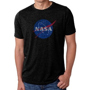 LA Pop Art Men's Premium Blend Word Art T-shirt - NASA's Most Notable Missions - 1 of 4