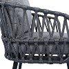 Sapphtopaz Patio Furniture Set Woven Rope Loveseat Conversation Outdoor Chairs Coffee Table with Wood Table Top Patio Chairs for Pool, Terrace - 3 of 4
