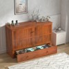 Mjkone Queen Murphy Bed Cabinet with Built-in Charging Station, Drawers, Folding Mattress for Bedroom Guest Room - 2 of 4