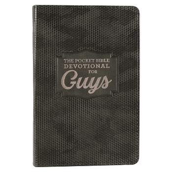 Pocket Bible Devotional for Guys Faux Leather - (Leather Bound)