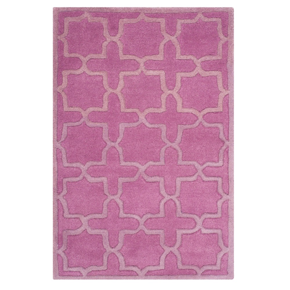 Pink Quatrefoil Design Tufted Accent Rug 2'x3' - Safavieh