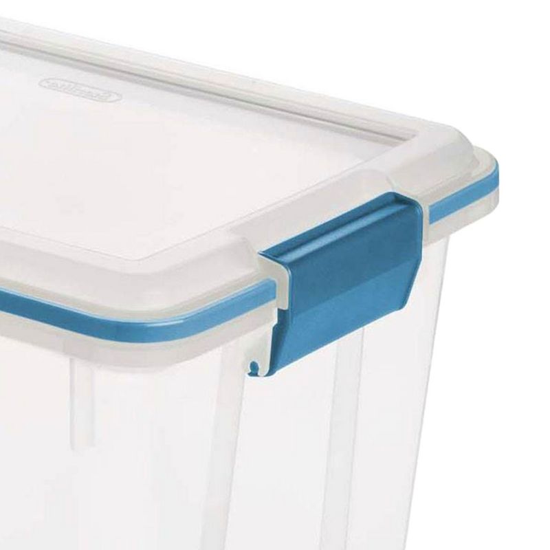 Sterilite 20 Quart Stackable Clear Plastic Storage Tote Container with Clear Gasket Latching Lid for Home and Office Organization, Clear, 3 of 5