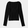 Women's Long Sleeve Seamless Square Neck Blouse - Wild Fable™ - 4 of 4