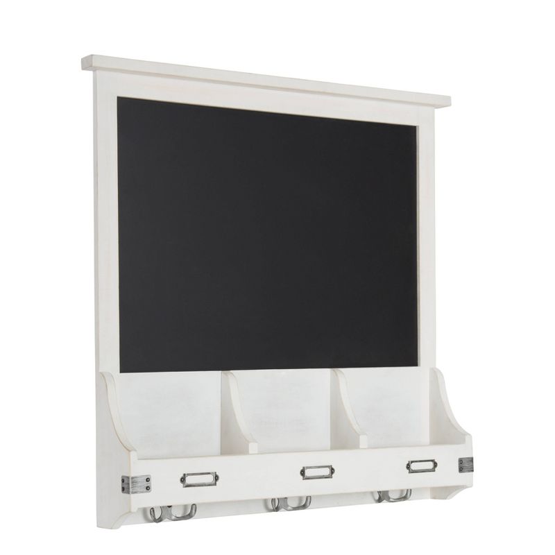 24&#34; x 24&#34; Stallard Wood Wall Chalkboard with Hooks White - Kate and Laurel, 3 of 6