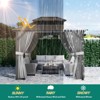 10' x 10' Aluminum Hardtop Gazebo with Galvanized Steel Double Roof Canopy, Outdoor Pergola with Curtains and Netting for Patio Backyard Deck, Grey - 2 of 4