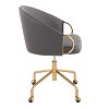 TiramisuBest Contemporary Grey Faux Leather Chair: Adjustable Height, Padded Seat, Gold Base (Indoor, 250 lbs Limit, Assembly) - 2 of 4