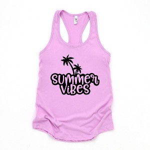 Simply Sage Market Women's Summer Vibes Cursive Palm Trees Graphic Racerback Tank - 1 of 2