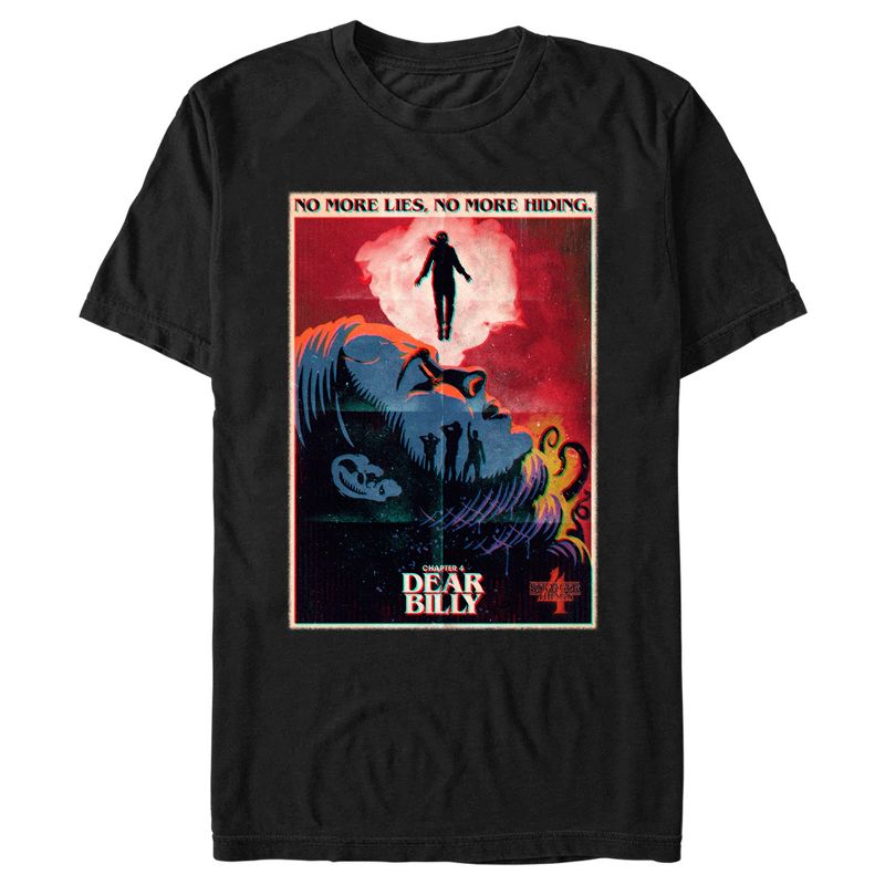 Men's Stranger Things Retro Dear Billy Poster T-Shirt, 1 of 6