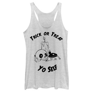 Women's Lost Gods Halloween Trick Or Treat Yourself Racerback Tank Top - 1 of 4