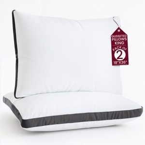 Lux Decor 2-Pack Gusseted Bed Pillows - Soft Microfiber Pillows with Durable Gusseted Edges Hypoallergenic Support Pillows for All Sleep Positions - 1 of 4