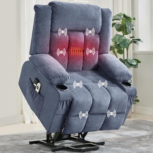 Power Lift Recliner Chair for Elderly with Heat, Massage, Cup Holders, USB Port & Side Pocket, Chenille Electric Sofa - 1 of 4