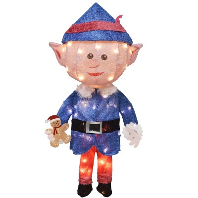 Rudolph  24in Rudolph 3D PreLit LED Yard Art Boy Elf, Blue