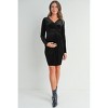 Hello Miz Women's Long Sleeve Velvet V Neck Wrap Maternity Dress - 4 of 4