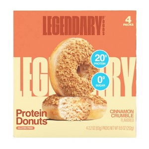 Legendary Foods Gluten Free and Keto Friendly Protein Donuts - Cinnamon Crumble - 20g Protein - 8.9oz/4ct - 1 of 4