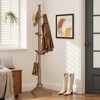 Bekrvio 9-Hook Wooden Coat Rack,Adjustable Height Freestanding Coat Stand for Entryway, Heavy Duty Hanger Organizer for Bedroom Hallway Office,Walnut - 4 of 4