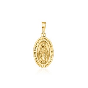 Ross-Simons 10kt Yellow Gold Miraculous Medal Pendant Size 0.88 - 1 of 4