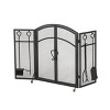 Christopher Knight Home Brightwell Iron Fireplace Screen with Door and Tools - 2 of 4