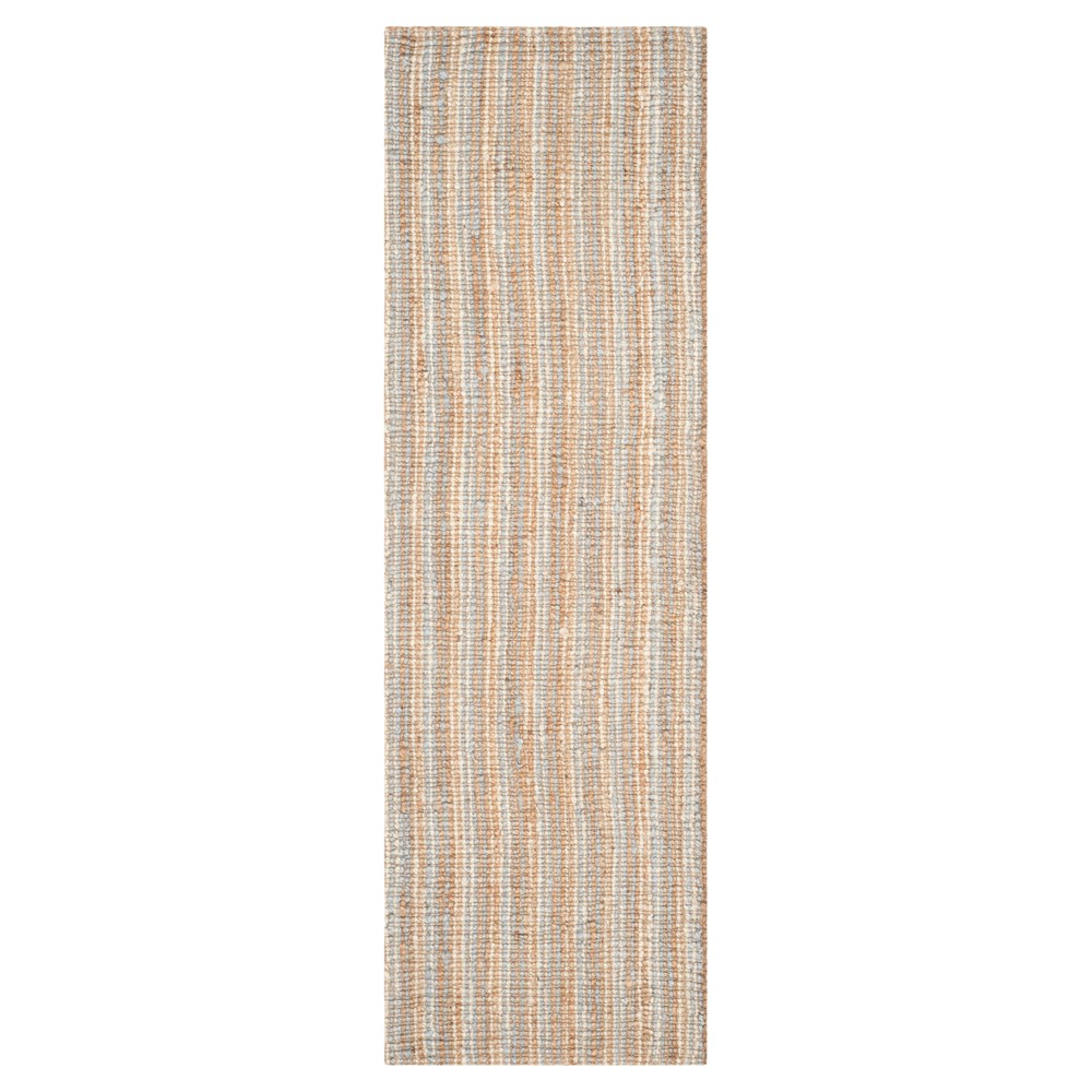 2'6inx8' Runner Serena Natural Fiber Gray/Natural - Safavieh