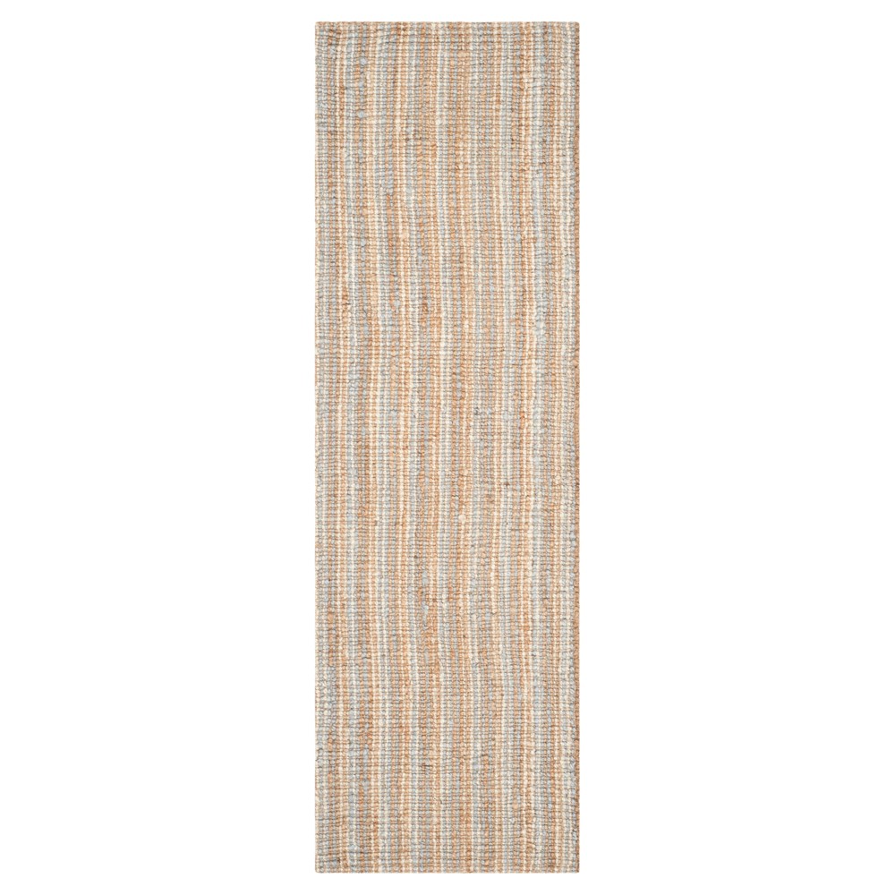 2'6inx8' Runner Serena Natural Fiber Gray/Natural - Safavieh