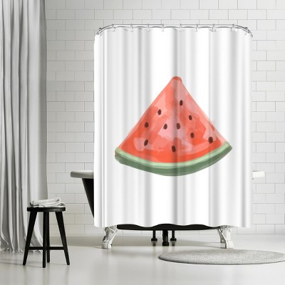 Summer watermelon slices Shower Curtain Bathroom Fabric & 12hooks 71*71inches 