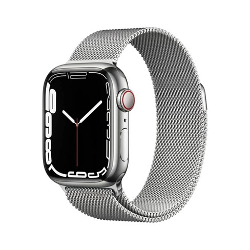 Apple Watch Series 7 GPS + Cellular, 41mm Silver Stainless Steel Case with  Silver Milanese Loop (2021, 7th Generation) - Target Certified Refurbished