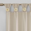 Gracie Mills Taliesin Floral Cuff Tab Top Faux Linen Sheer Solid Curtain Panel - 2 of 4