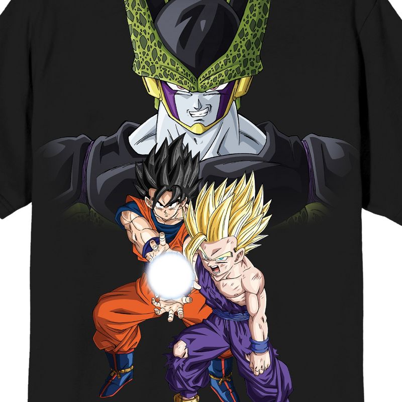 Dragon Ball Z Cell Goku & Gohan Crew Neck Short Sleeve Black Men's T-shirt, 4 of 5