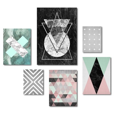 Americanflat - Modern Geometric Abstract Canvas Art Set by LILA + LOLA