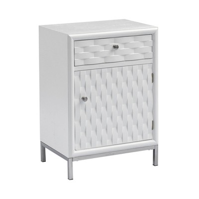 Islander 1 Door One Drawer Chairside Cabinet White - Treasure Trove Accents