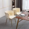 Sapphtopaz Modern Set of 2 Dining Chairs Velvet Upholstered Bar Chair with Metal Legs Kitchen Chair with low Back Chairs for Kitchen, Bedroom - 2 of 4