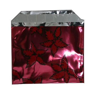 JAM Paper 5 x 6.125 Booklet Foil Envelopes w/Self-Adhesive Closure Red Holly 21326676