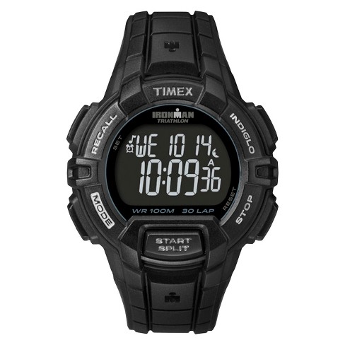 Men's Timex Ironman Rugged 30 Lap Digital Watch - Black T5k793jt : Target