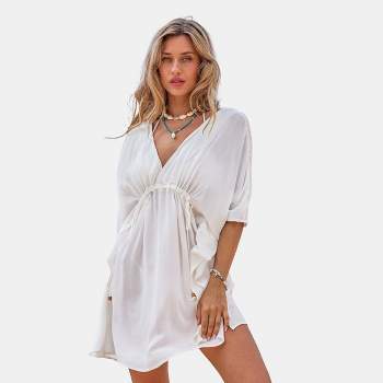 Women's Antique White Butterfly Sleeve Cover-Up - Cupshe