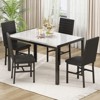 Hooseng Modern Dining Room Table and Chairs Set for 4, 5-Piece Kitchen Table Set with Faux Marble & 4 PU Leather Chair for Small Space, Apartment - 4 of 4