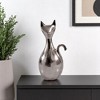 HomeRoots 11" Silver Aluminum Cat Tabletop Sculpture - 2 of 4
