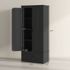 Aghana Digitals 69" Black Farmhouse Kitchen Pantry Cabinet with 4-Tier Storage, Adjustable Shelves, - 3 of 4