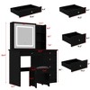 FUFU&GAGA LED Dimmable Mirror Dresser Dressing Table with Drawers Stool - 4 of 4
