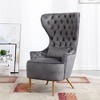 Upholstered Tufted High Wingback Chair - Kinwell - 3 of 4