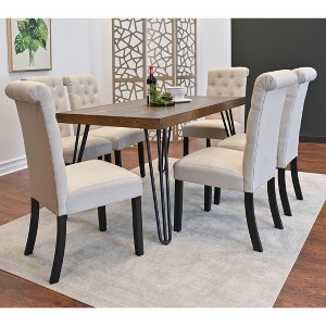 NicBex 7-Piece Dining Table Set with 6 Tufted Dining Chairs Modern Rectangle Large Kitchen Table Set & Side Chairs for Dining Room - 1 of 4