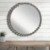 HomeRoots 24" Dark Gray Iron Beaded Round Accent Mirror - 2 of 4